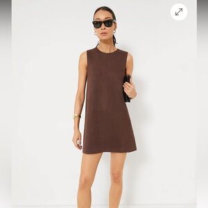 Tuckernuck Hyacinth House Chocolate Faux Suede Billie Mini Dress- size XS 🤎 NWT